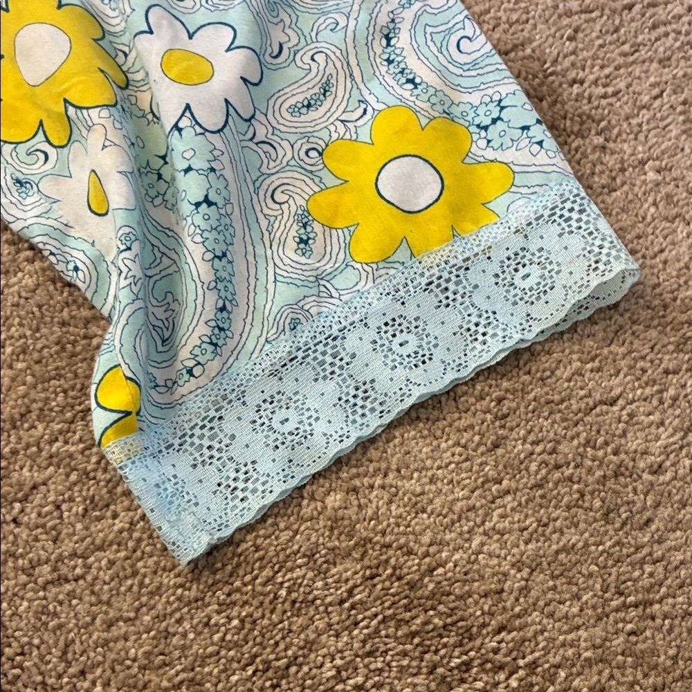 Vintage Roxy Floral Paisley Pajama Bottoms - Yellow and Blue - Picture 6 of 6